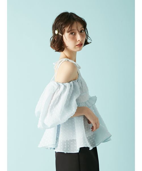 セール】3wayジャガードペプラムビスチェ（シャツ/ブラウス）｜LILY