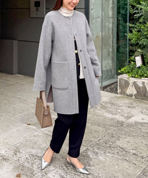 セール】バイカラーリバーコート（ノーカラーコート）｜NOLLEY'S