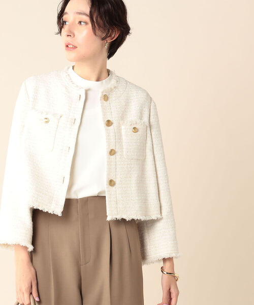 NOLLEY'S（ノーリーズ）の「ツイードショートジャケット（ノーカラー