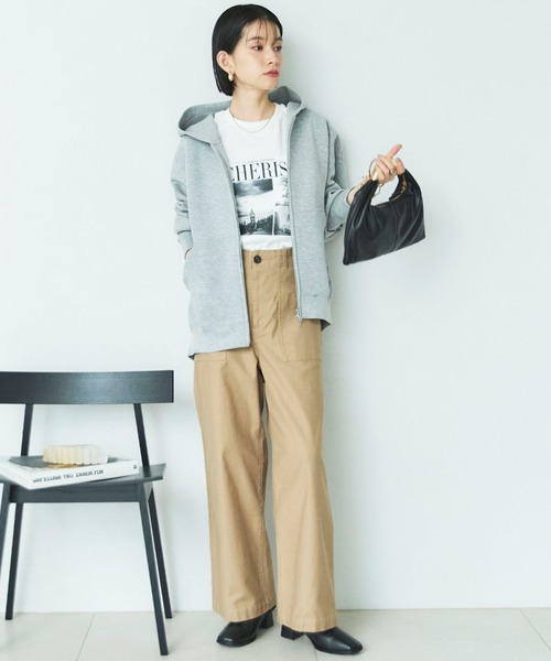 セール】【新色追加/もちもちシリーズ】W ZIP ボンディングBIGパーカー