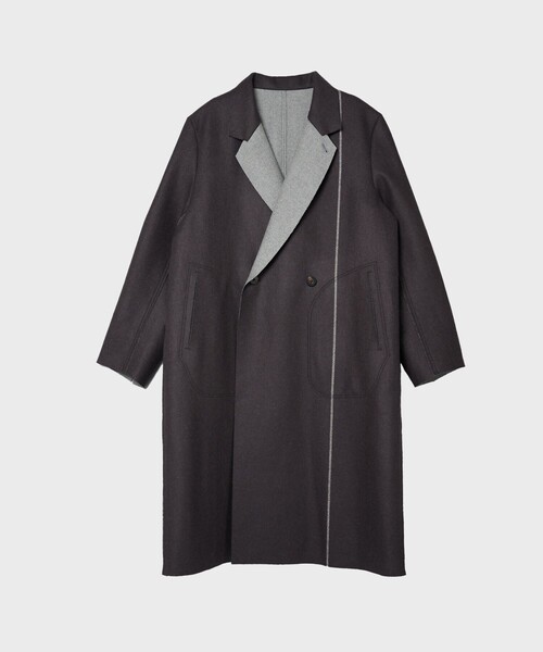 セール】【ETHOSENS/エトセンス】Cut off coat（チェスターコート