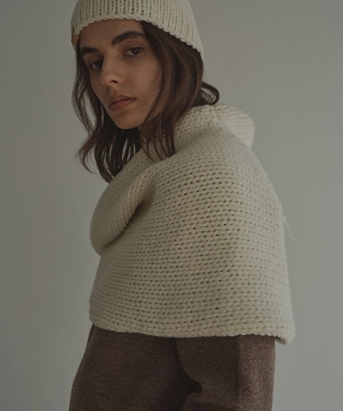 セール】バルキーヤーンハンドニットスヌード（ネックウォーマー