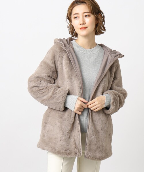 grove（グローブ）の「◇3WAYフェイクファーライナーモッズコート【S