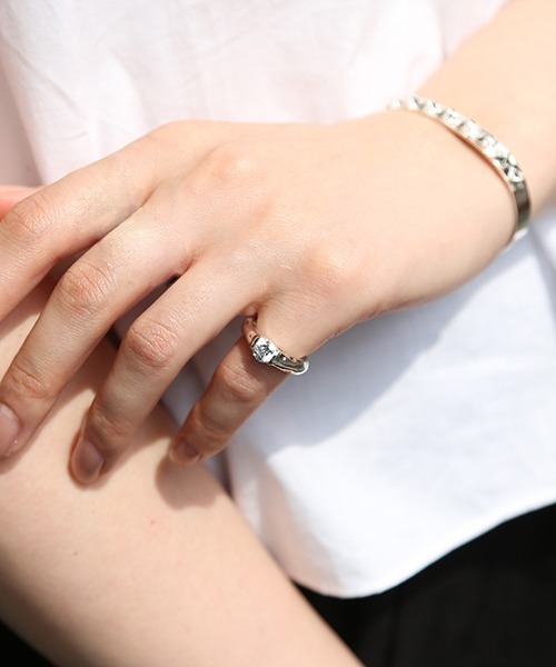 SILVER5ジルコニアピンキーリング/レディース/メンズ/（リング）｜e.m.