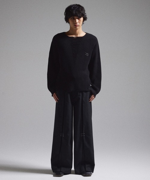 GRANCY】Pierced Damage Knit / ピアスダメージニット（ニット