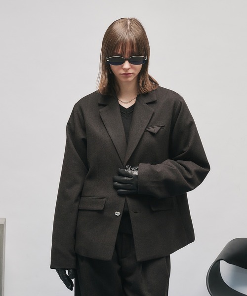 セール】SINGLE-BREASTED DESIGN TAILORED JACKET/シングルブレスト