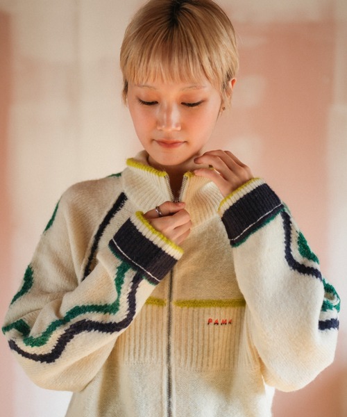 ホームウェアのニットトラックジャケット（ニット/セーター）｜PAMM