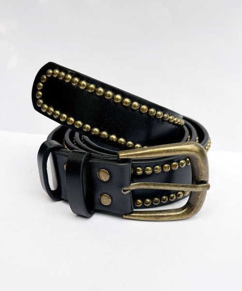 ヴィンテージ ライク スタッズ レザー ベルト（ベルト）｜Port（ポート