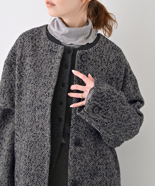 SLOBE IENA（スローブイエナ）の「ツイードノーカラーコート（ノー