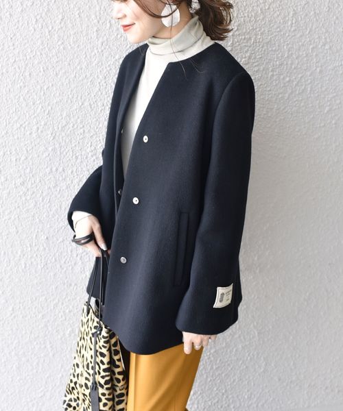 SHIPS（シップス）の「SUPER140キーネックショートコート◇（その他