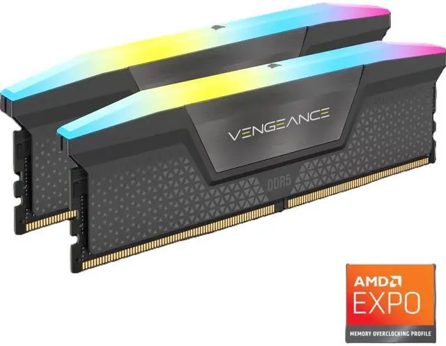 CORSAIR Vengeance RGB 32GB (2 x 16GB) 288-Pin PC RAM DDR5 6400