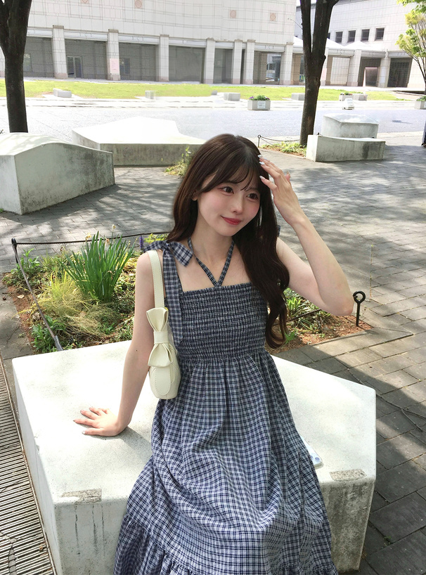 マルチWayリボンストラップチェック柄ワンピース[tg820] | レディース