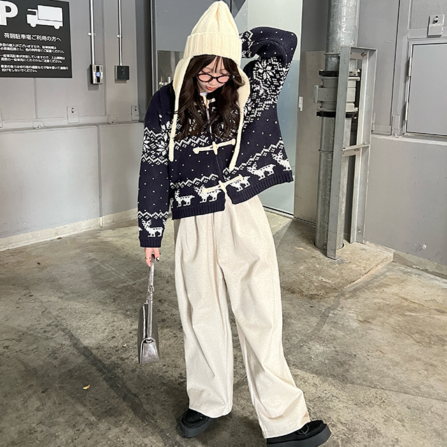 ノルディック柄ダッフルカーディガン | ファッション通販サイト NUGU