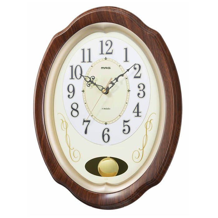 MAG マグ 電波振子掛時計 我が家の演奏会 W‐788 BR‐Zの通販｜掛け時計