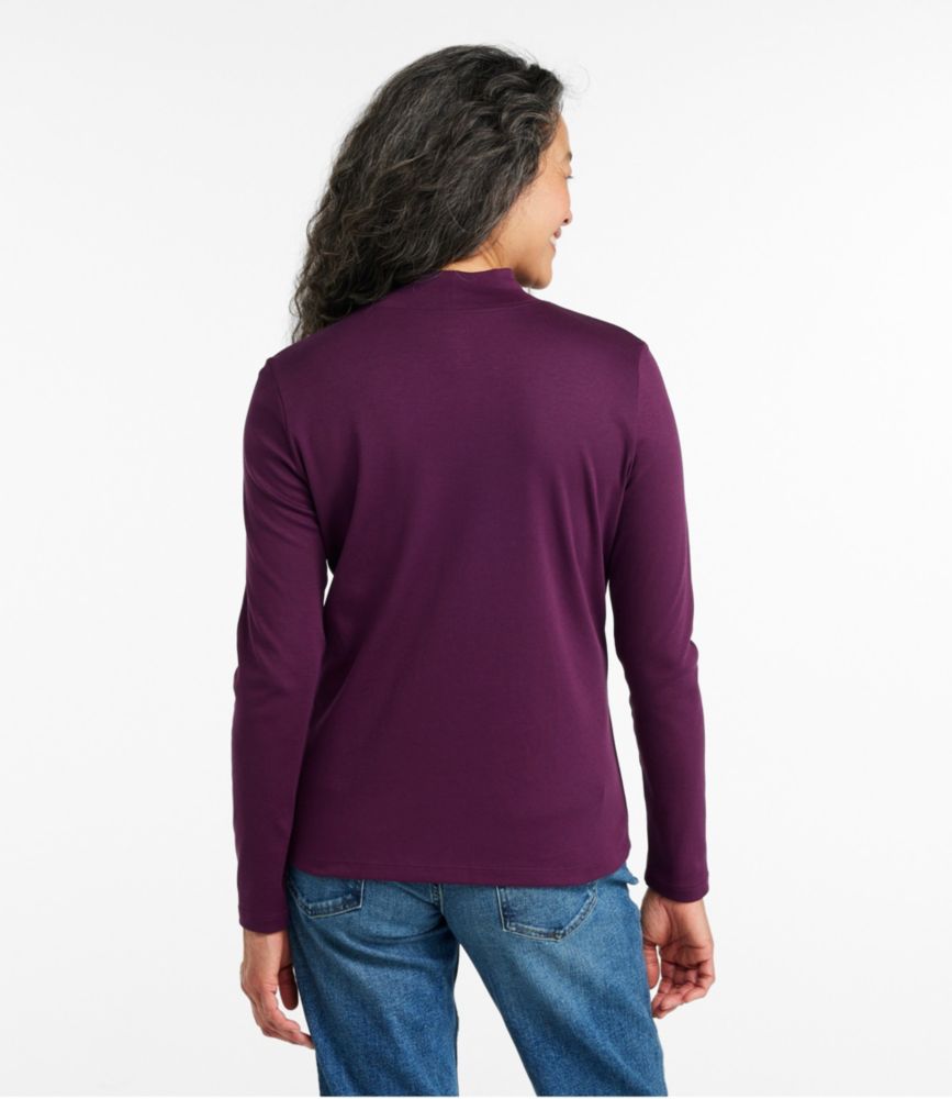Women's Pima Cotton Tee, Long-Sleeve Mockneck | Tees & Tanks