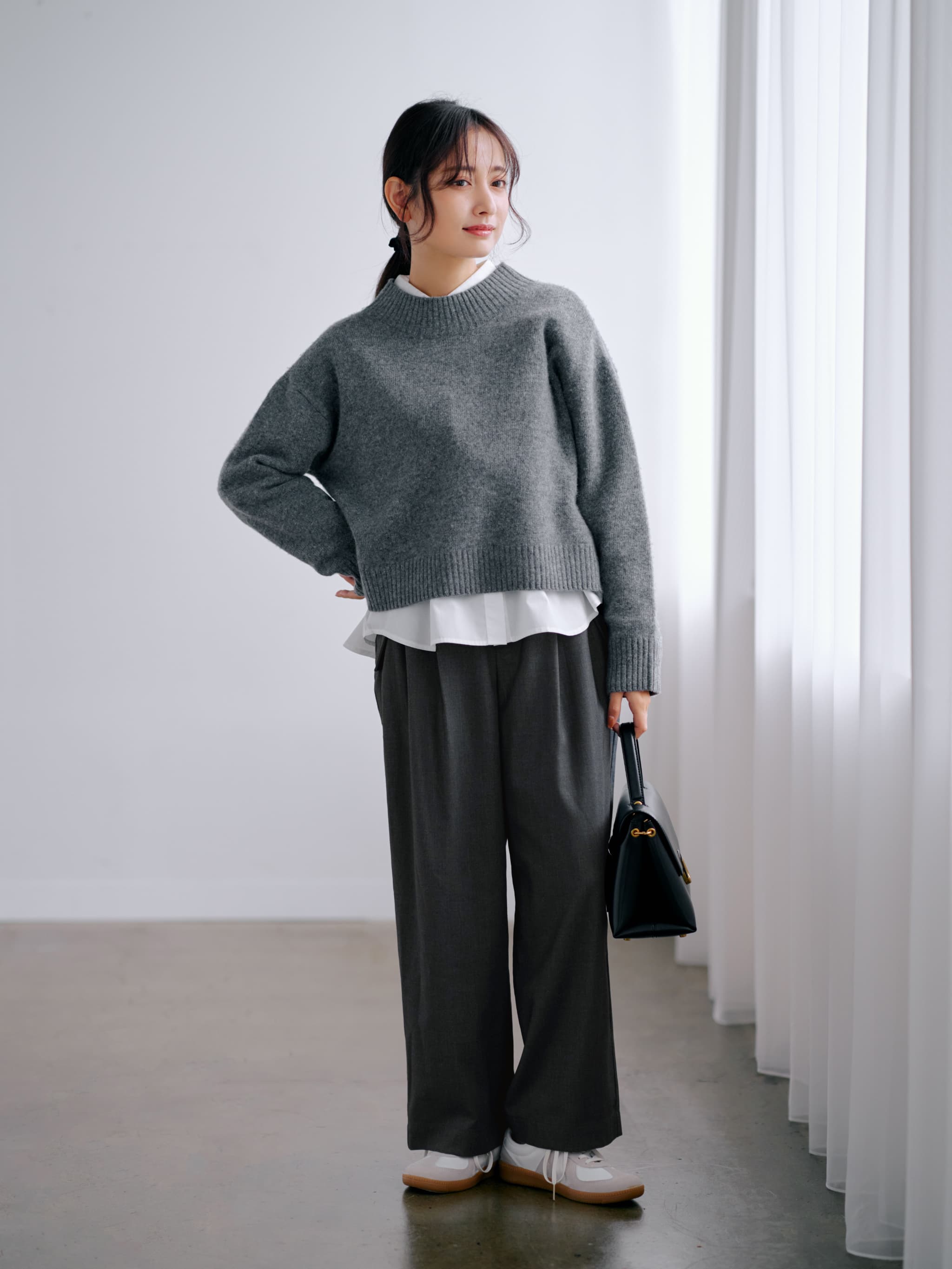 ウールカシミヤボトルネックニット | 小柄・低身長女性向け