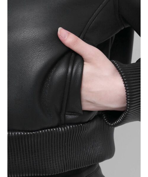 GYDAフーディーフェイクレザーボアコート – CROCHU