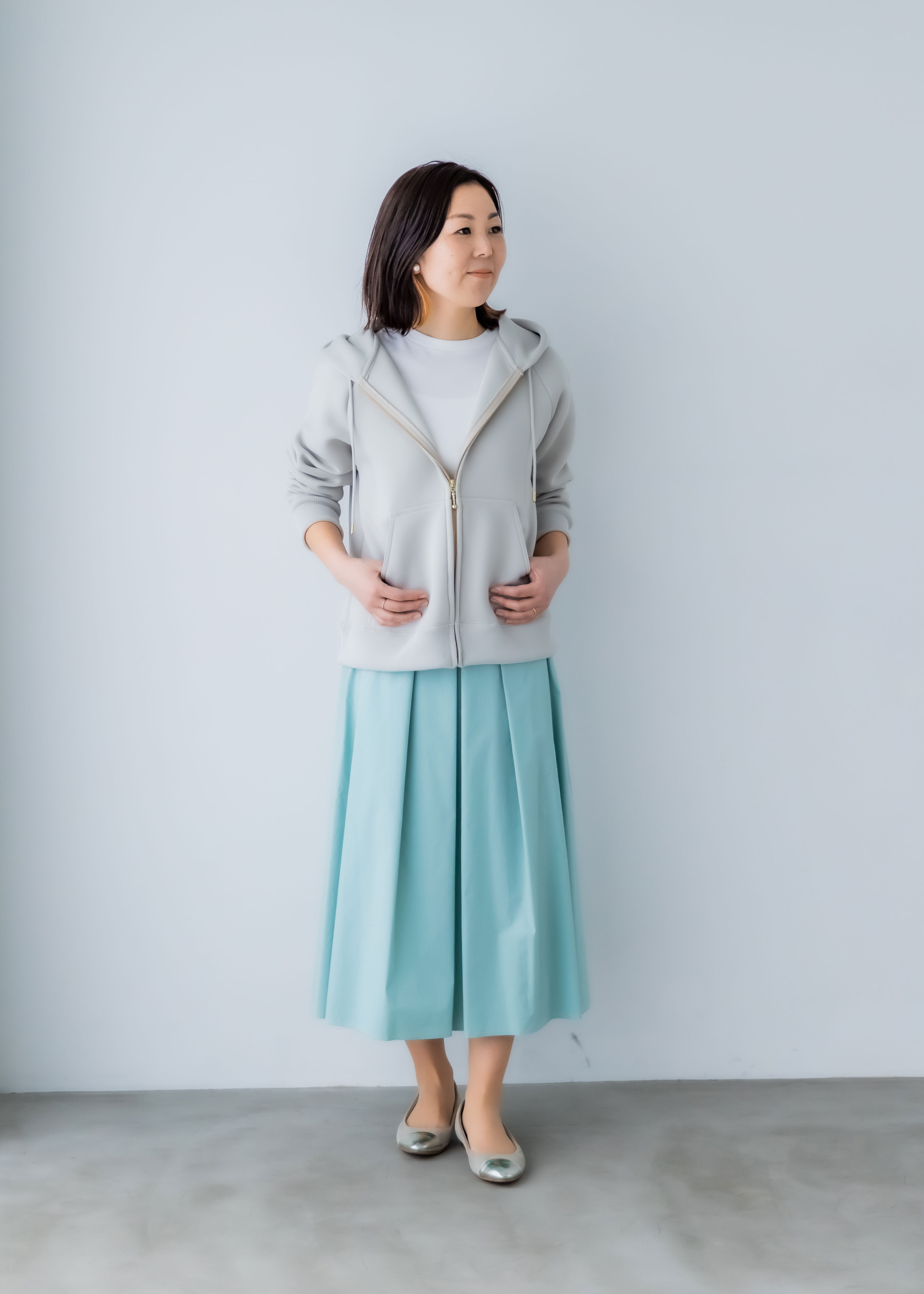 ストレッチタックスカート/ラベンダー | Factelier (ファクトリエ)