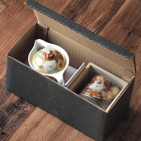 送料無料】 湯呑 ポット急須 金花詰 セット / 湯のみ 急須 ポット