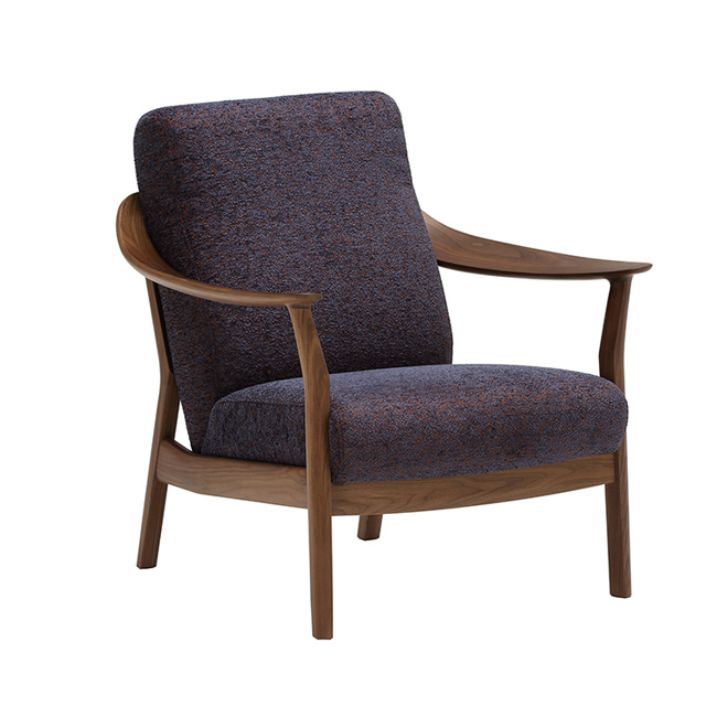 1人掛けソファ 幅77㎝ WW5700 ネイビー ウォールナットナチュラル 通販