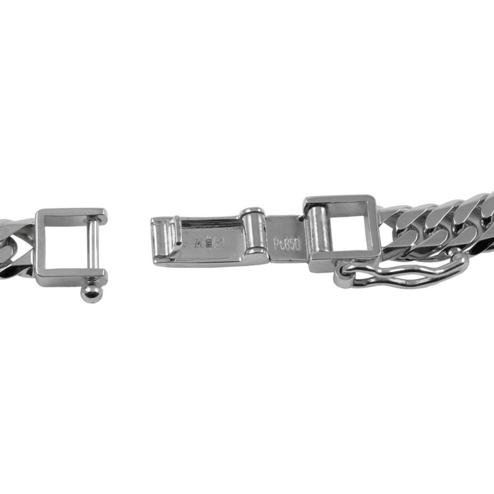 プラチナ850 喜平 アンクレット ダブル6面 約24cm 約49.49g J428902