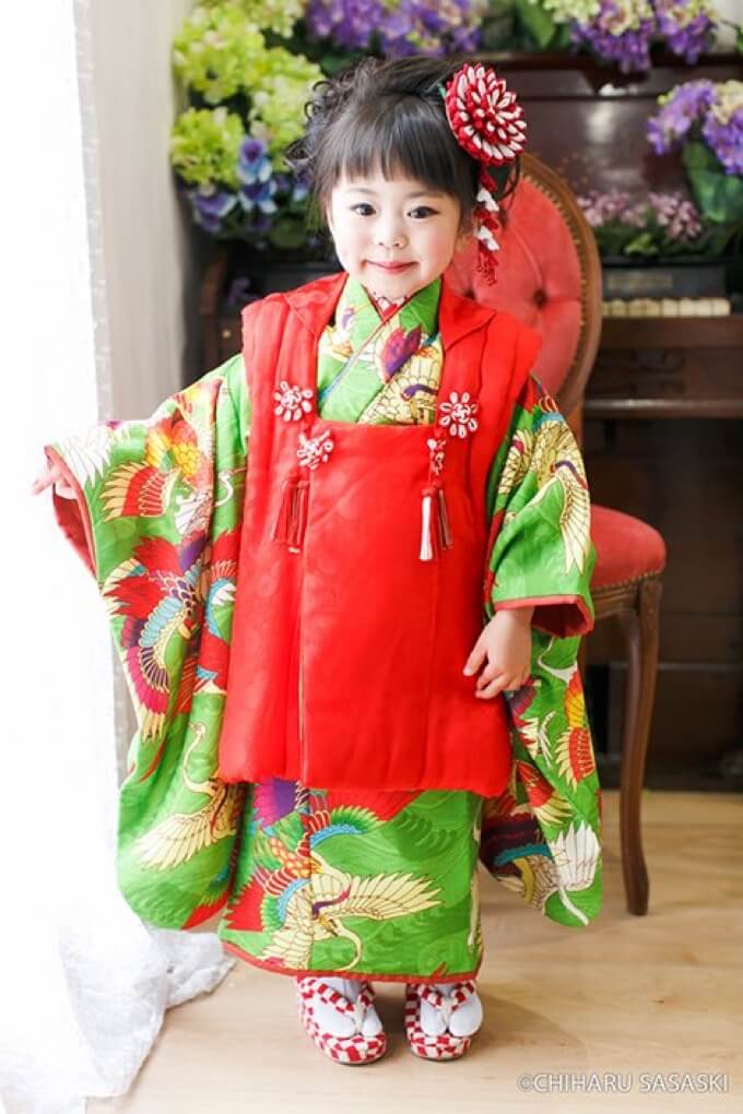 モダン鶴 シリーズ｜七五三レンタル着物のレトロ【おしゃれ着物いちは
