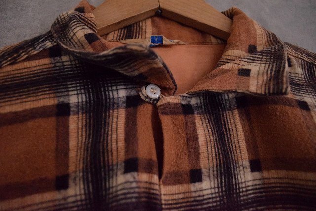 50's Sportswear プリントネル Shirt 50年代 スポーツウェア 開襟