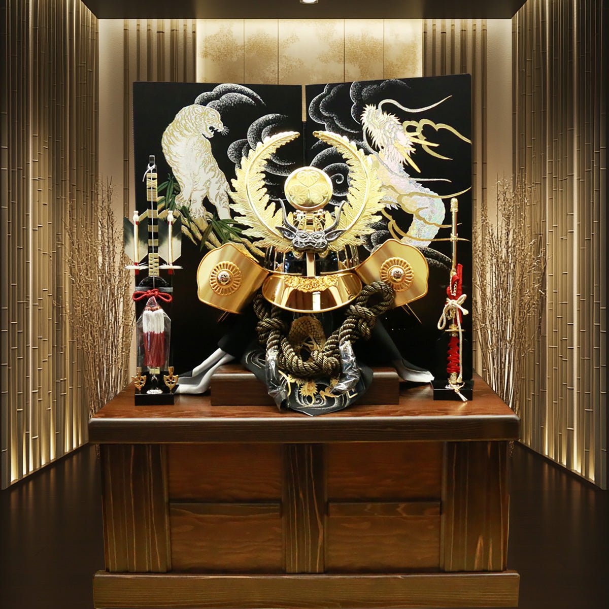 横幅66cm｜着用収納兜飾 戦国武将 徳川家康 羅王｜五月人形｜人気