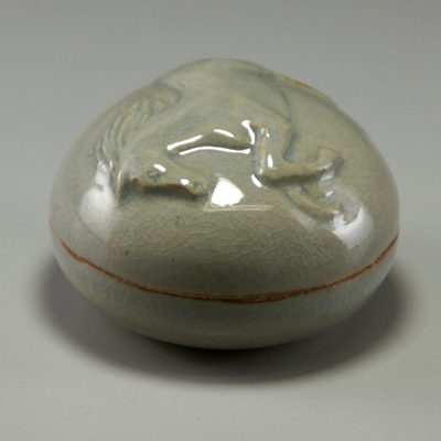 香合・青 干支（午） | 萩焼ショップ【泉-IZUMI】