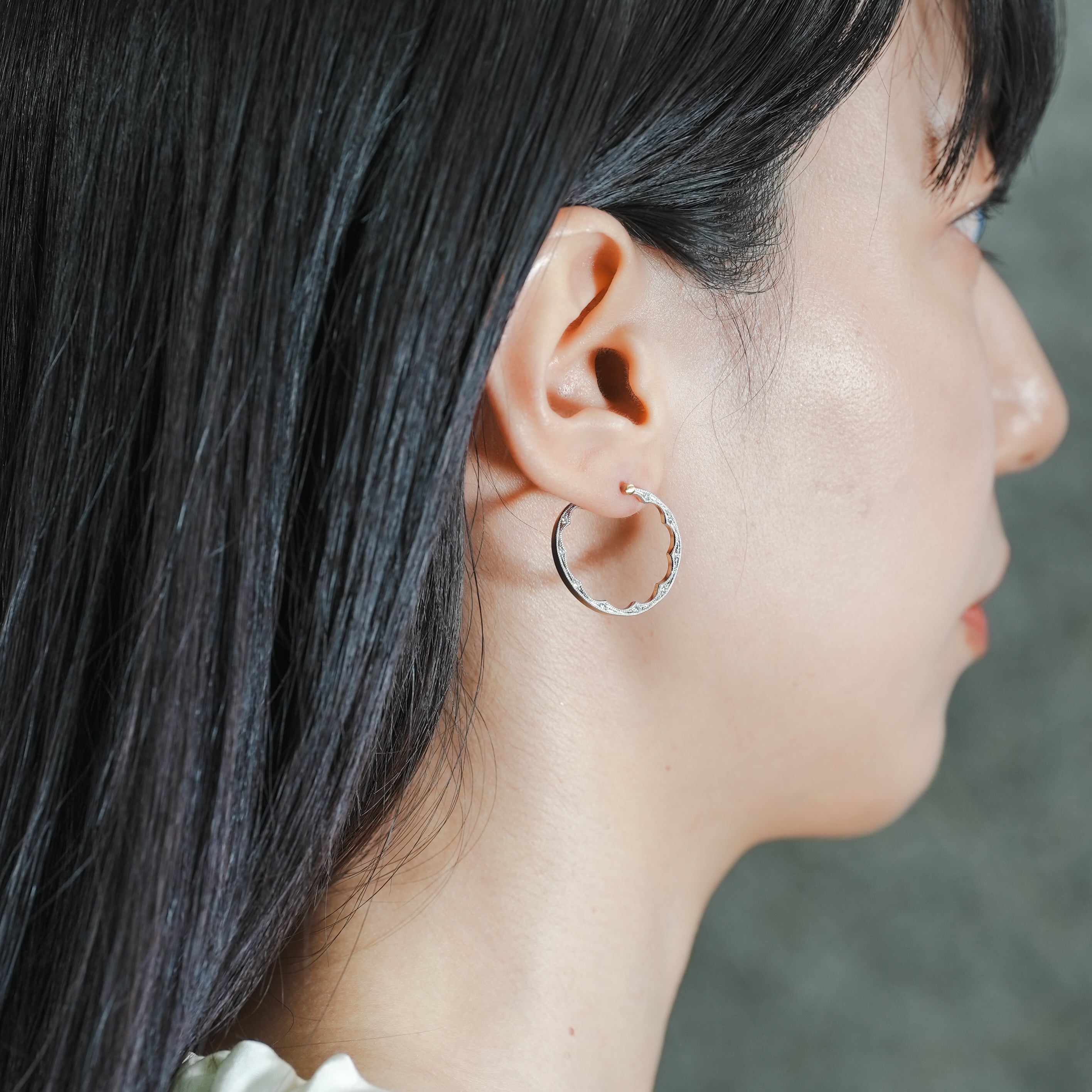 hum ハム LACE GARLAND PIERCED [la-P283]ピアス プラチナ ゴールド