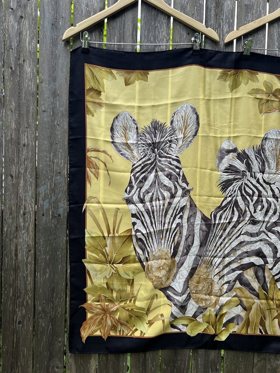 Salvatore Ferragamo Floral Zebra Silk Scarf Luxury Designer Made