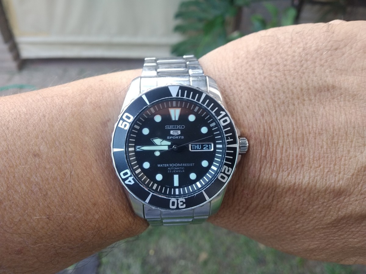 Seiko 5 Sports DIVER 7s36-03c0 ALL ORIGINAL CROWN BRACELET WATER