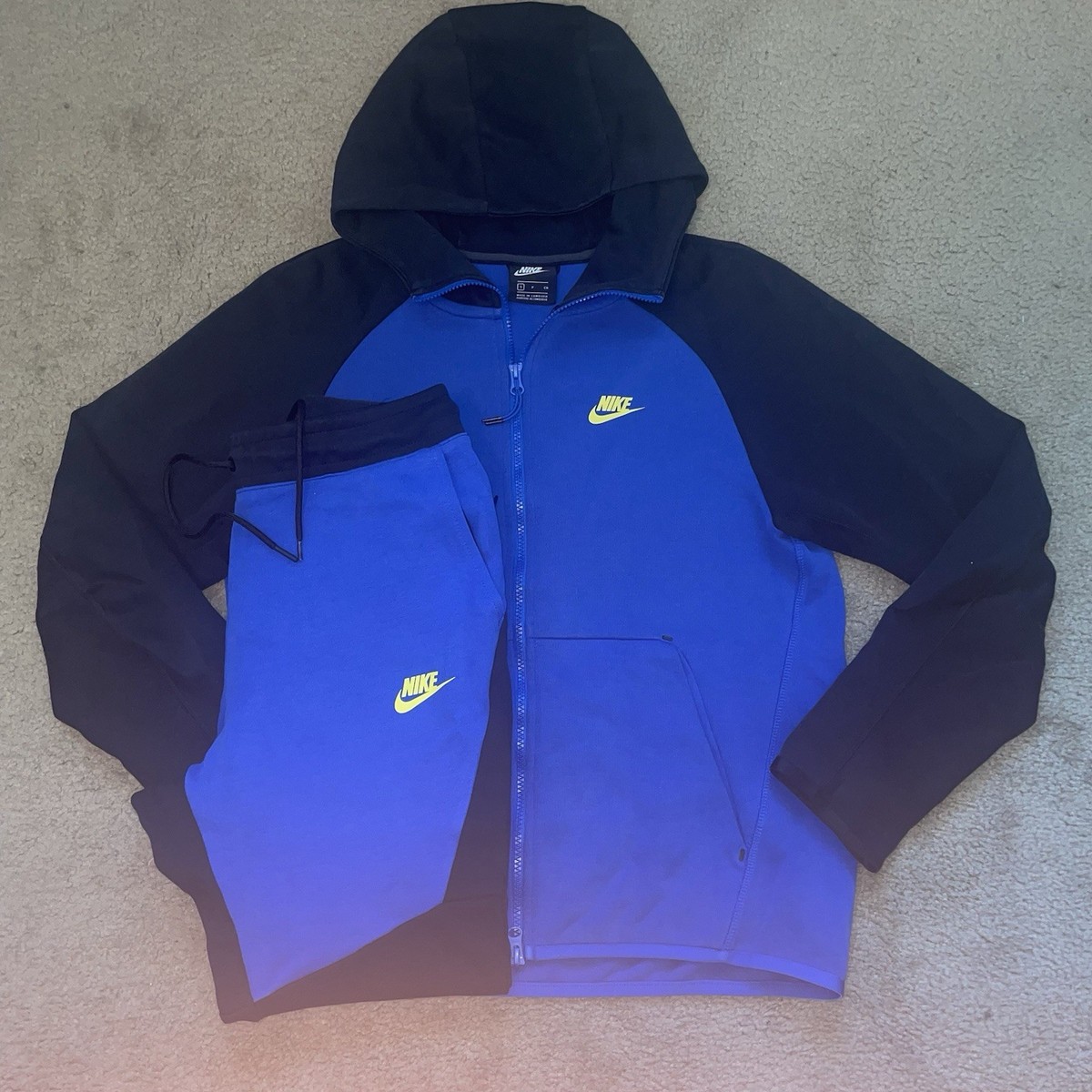 Nike Tech Fleece Tracksuit Royal Blue/ Black /Yellow 805162-017