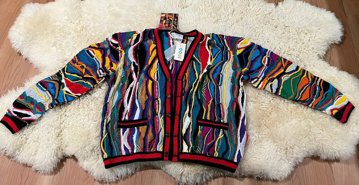 NWT - MUST SEE! Vintage COOGI Multicolor “Black Beach” Cardigan