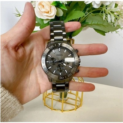 NWT Fossil BQ2491 Bannon Multifunction Smoke Stainless Steel Watch