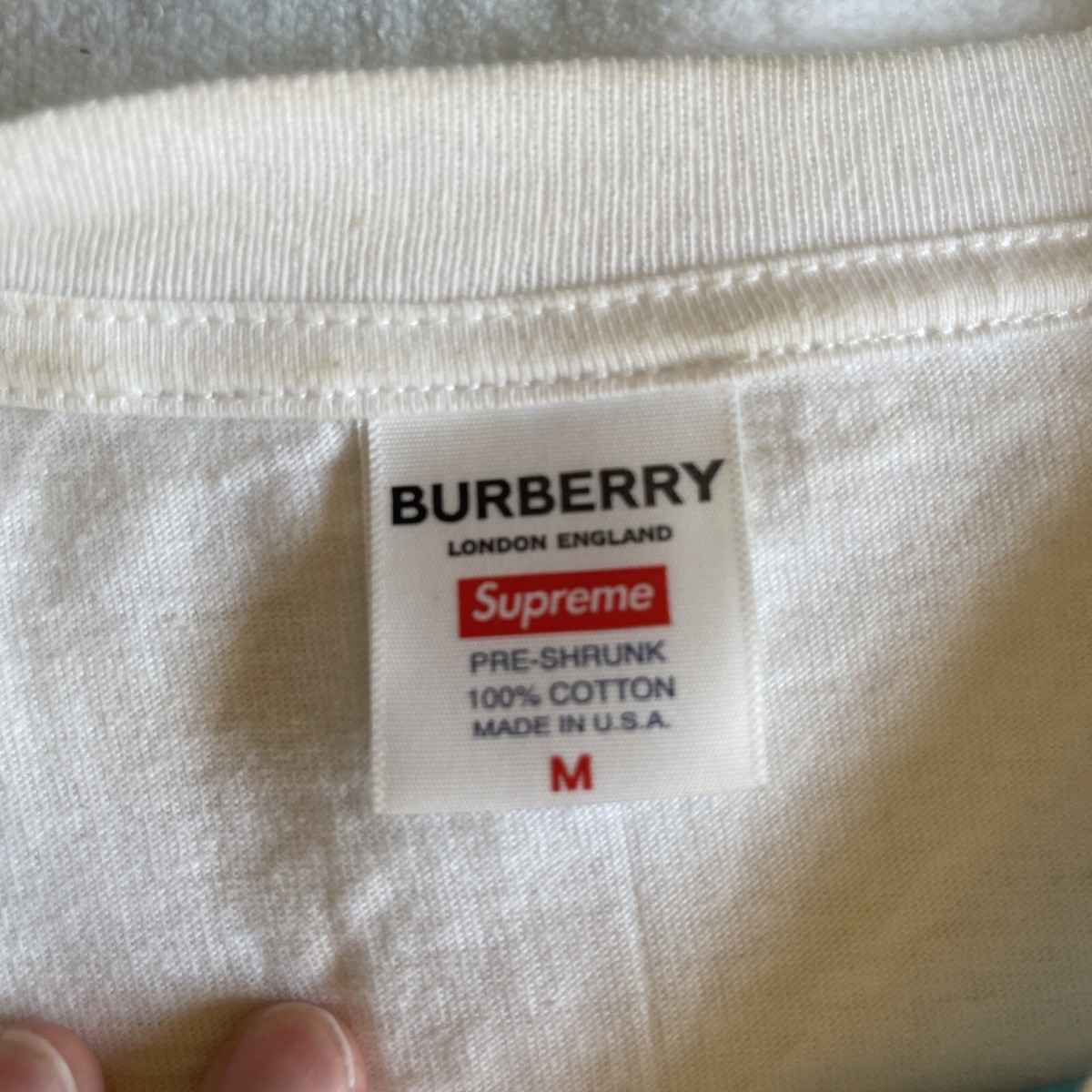 Supreme Burberry Box Logo Tee White SS22 Size Medium | eBay