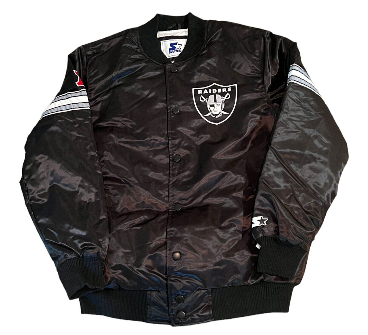 Starter Las Vegas Raiders NFL Men's Satin Varsity Bomber Jacket