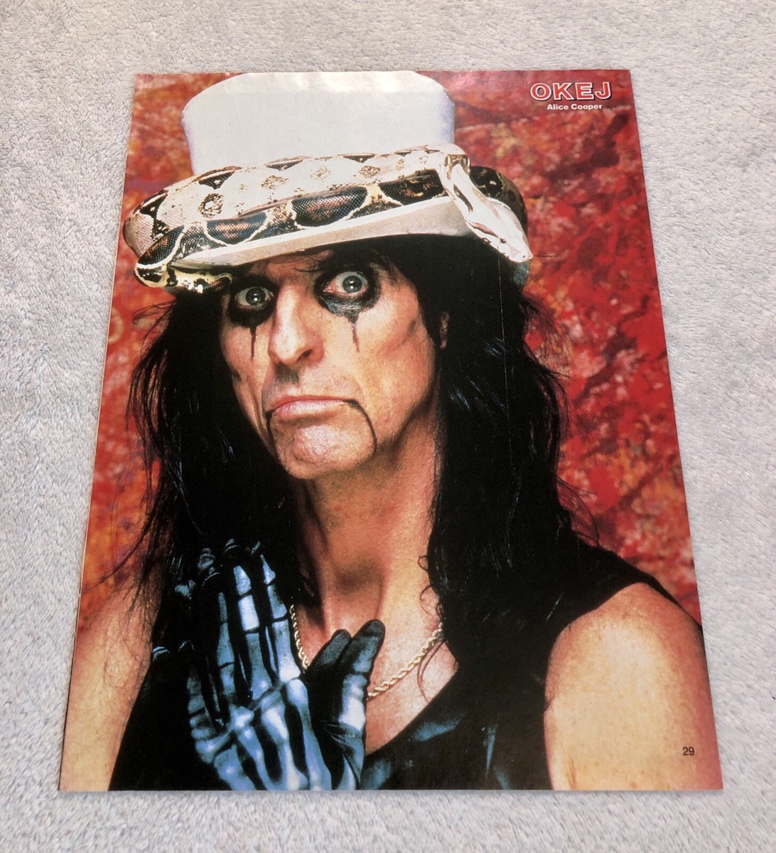 ALICE COOPER 1987 Clipping Poster Swedish Music magazine Okej
