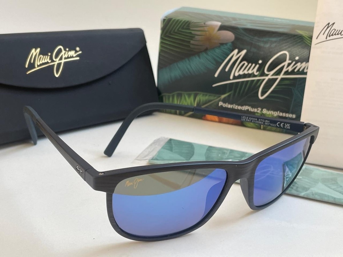 Maui Jim Lele Kawa Polarized Sunglasses 811-03S Navy/Blue Glass