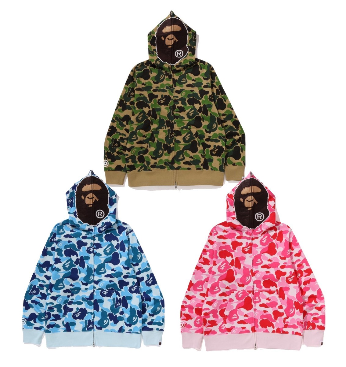 A BATHNIG APE Men's ABC CAMO 2ND APE FULL ZIP HOODIE 1L80115006 b