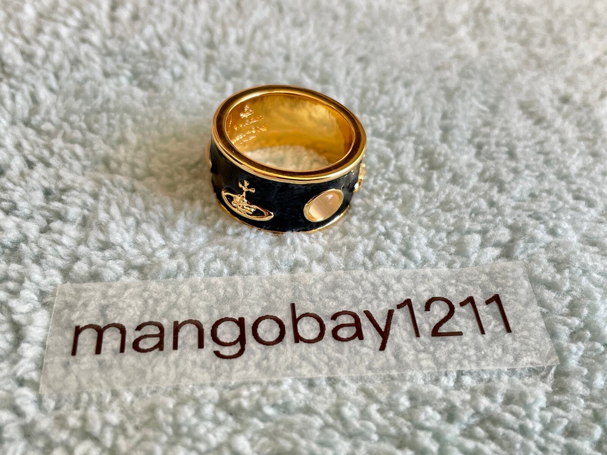 Vivienne Westwood Gold Black Opal King Ring Size L | eBay