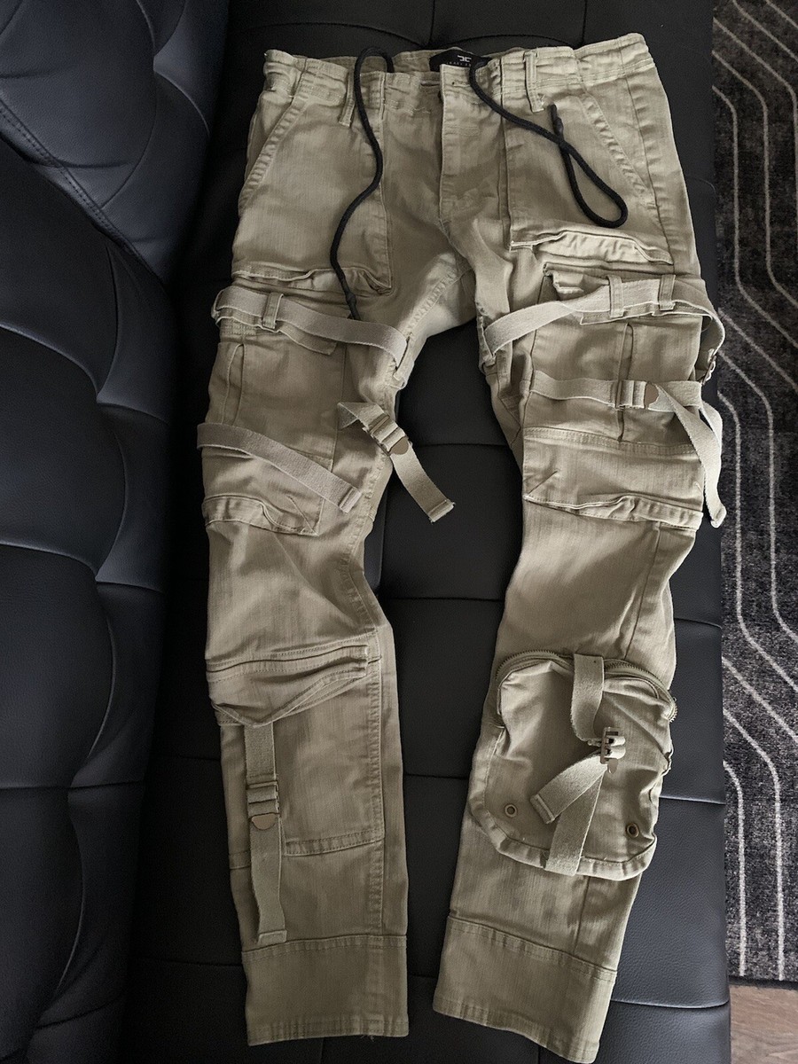 Jordan Craig Cargo Pants Ross 34x32 Olive Green Military Straps | eBay