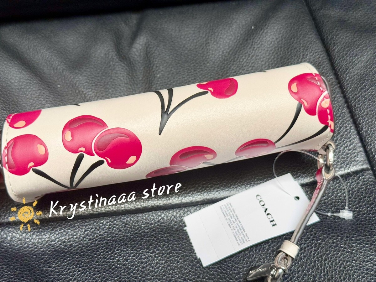 NWT Coach Sunglass Case With Cherry Print CZ432 Chalk Multi | eBay
