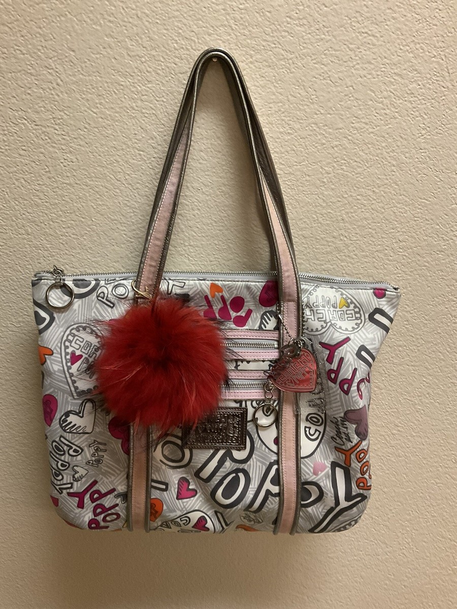 Coach Poppy Graffiti Glam Hearts Tote Glam Satchel 14635 | eBay