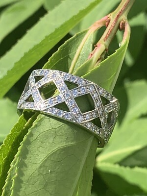 Tiffany & Co Platinum PT950 Diamond 1.25 TCW Eternity Braided Ring