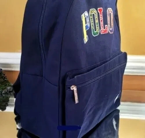 Polo Ralph Lauren Unisex Backpack Colorful Patch Letter Logo Zip