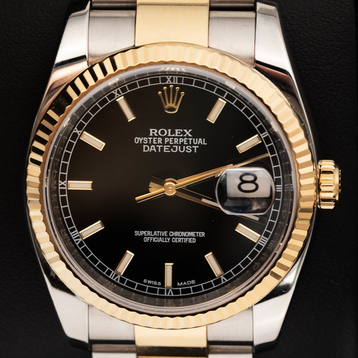 Rolex Datejust 116233 Watch 36mm Black Dial Two-Tone Oyster I BOX