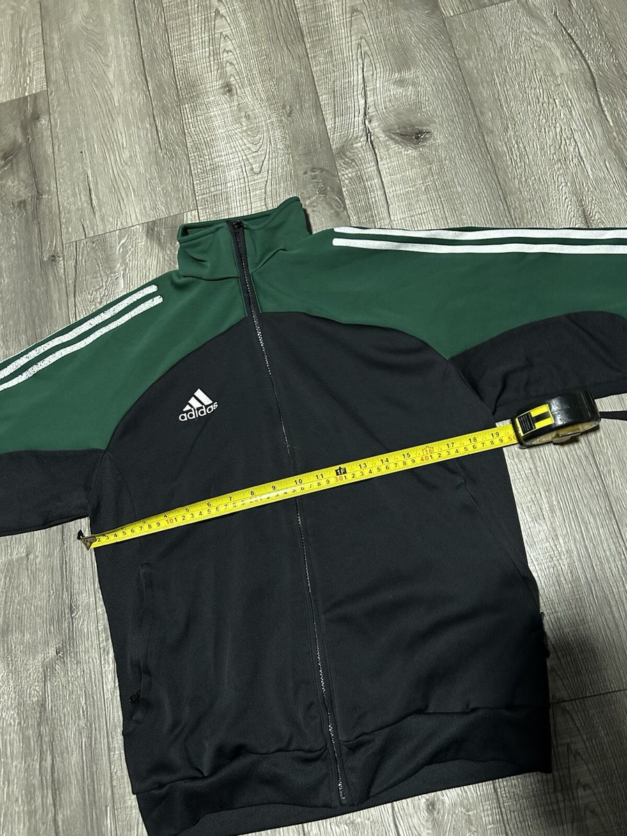 VTG 90s 80s Adidas ATP Embroidered Green Black Full Zip Track