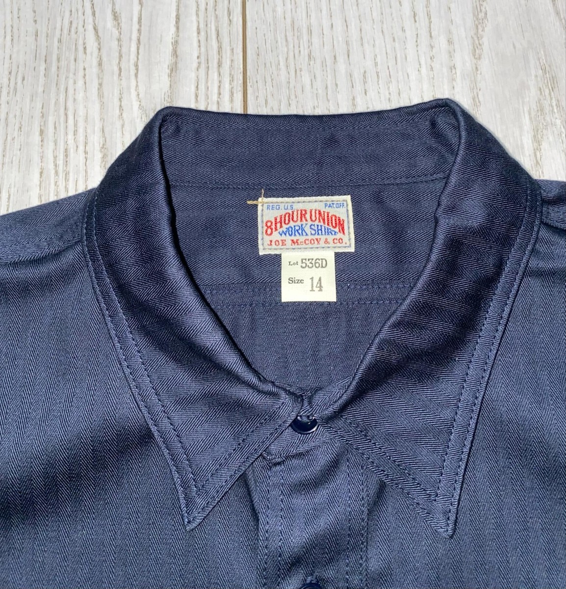 The Real McCoy's 8 Hour Union Work Shirt Men's Lot 536D Size 14