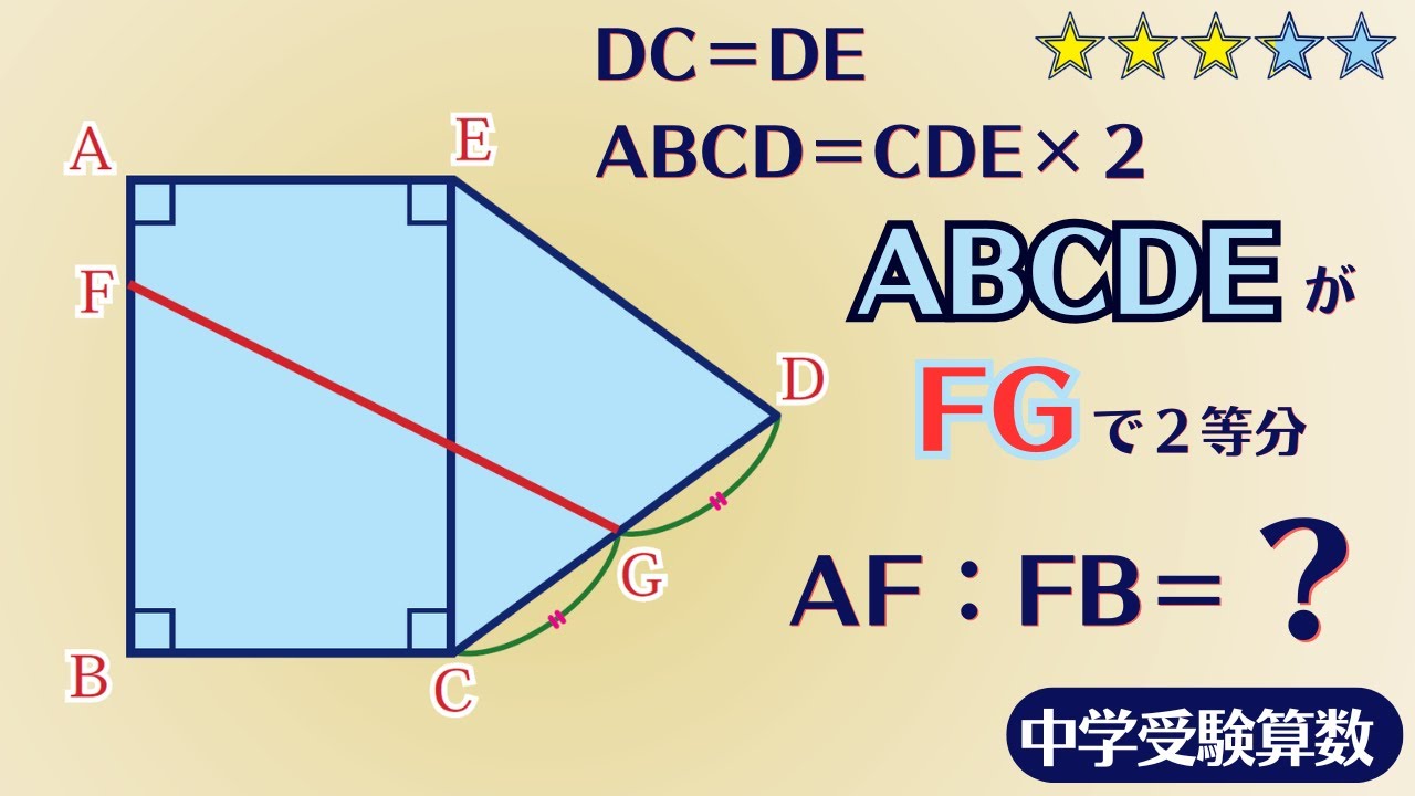 中学受験算数/SPI】平面図形の分割 脳トレ問題 【最難関クラス/偏差値
